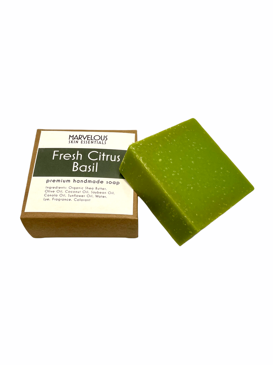 Fresh Citrus Basil Soap Bar 5 oz Natural Handmade Soaps Marvelous